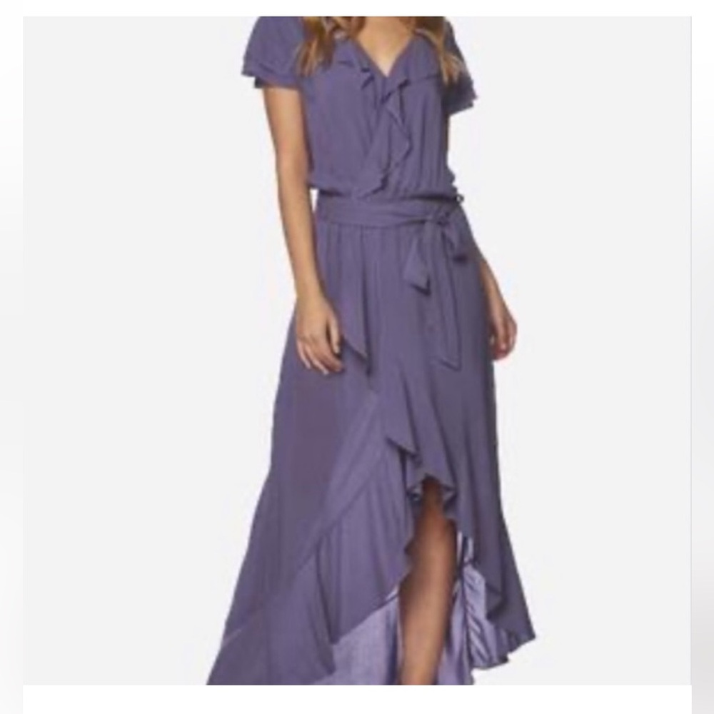 Purple ruffle dress from Anthropologie